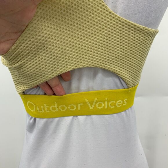 Outdoor Voices Doing Thing Bra Womens Small Heather Yellow Padded Mesh Racerback - Picture 6 of 14